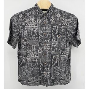 Island Shores Hawaiian Shirt Men's Size L 100% Rayon Floral Tropical Beach Aloha